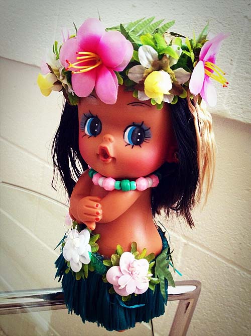 ハワイアン 人形 ハワイアン人形 フラドール置物❤︎1960年代ハワイ